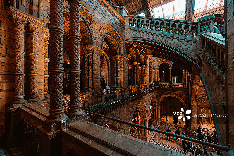 英国自然历史博物馆二楼角落图片素材