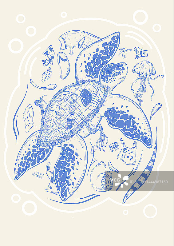 海洋保护插画海报图片素材