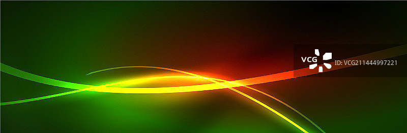 霓虹灯发光流体波线神奇能量空间图片素材