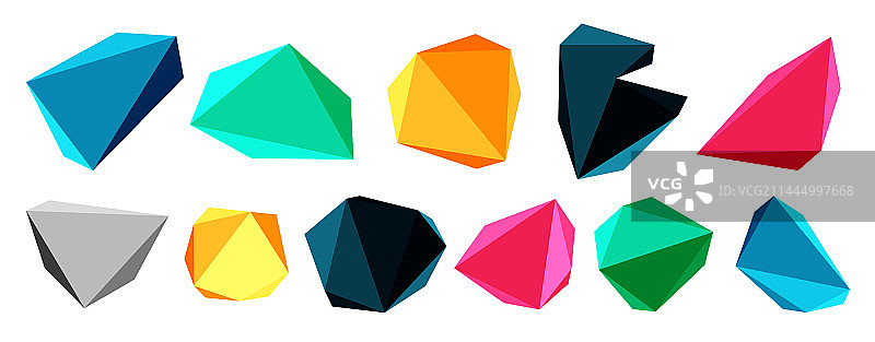 3d低多边形三角形设计元素图片素材