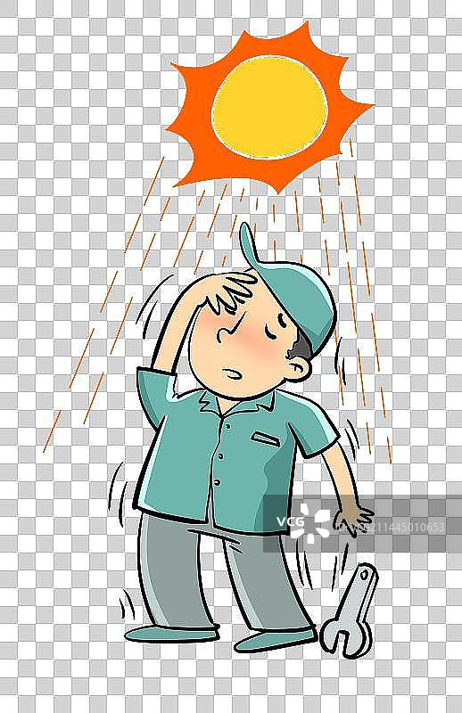 工人与热射病图片素材