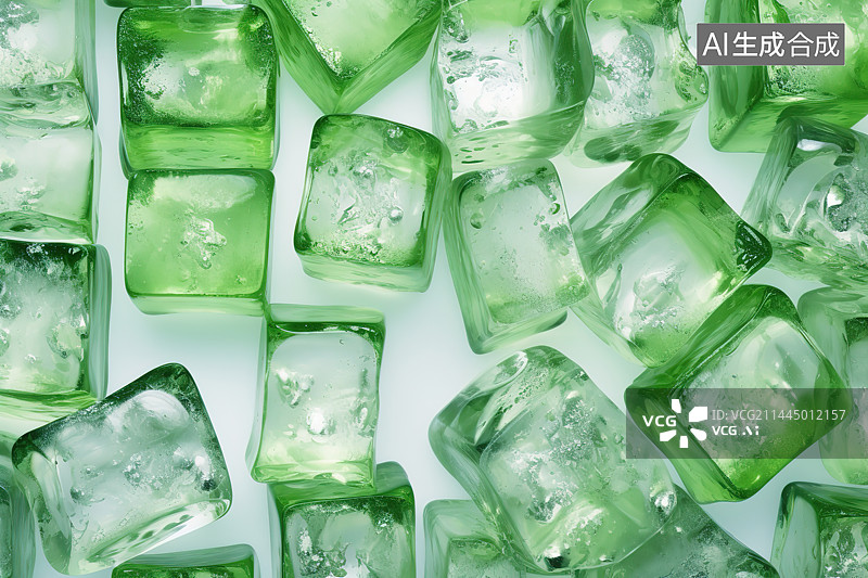 【AI数字艺术】绿色的冰块图片素材