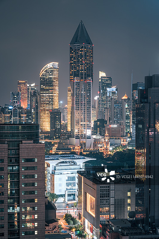 上海，黄浦区，人民广场，上海规划馆，明天广场，夜景图片素材