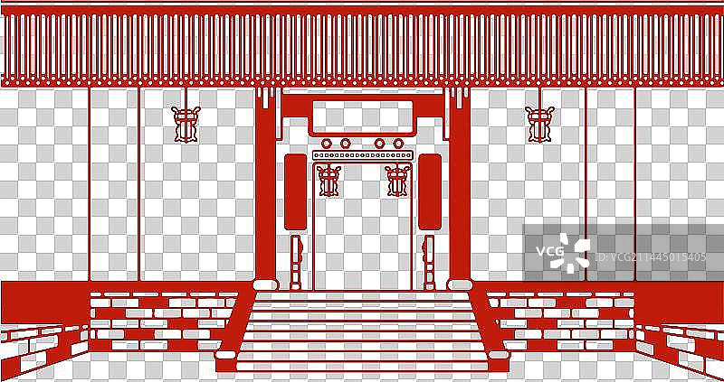 剪纸湖南长沙岳麓书院插画图片素材