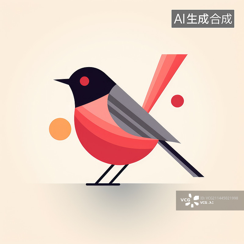 【AI数字艺术】小鸟 扁平化风格图片素材