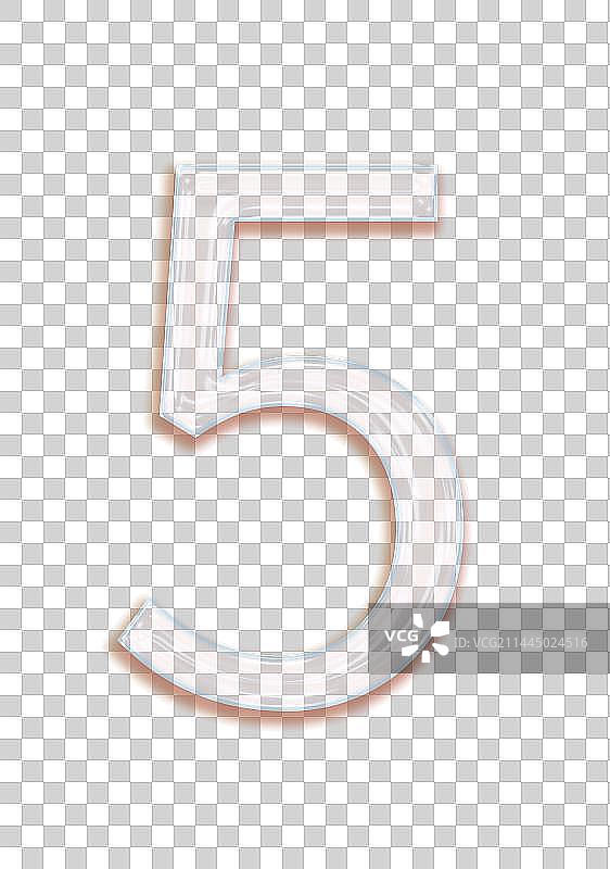 透明玻璃效果数字5免扣素材图片素材