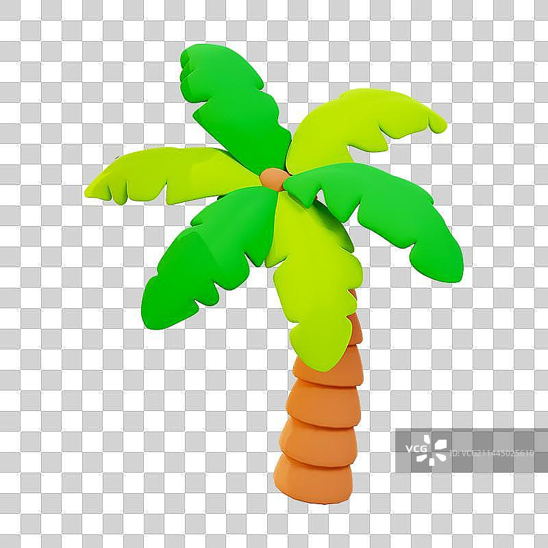 3D立体椰子树棕榈树元素图片素材