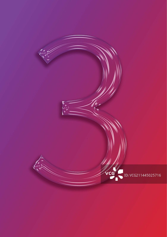 透明玻璃效果数字3渐变背景免扣素材图片素材