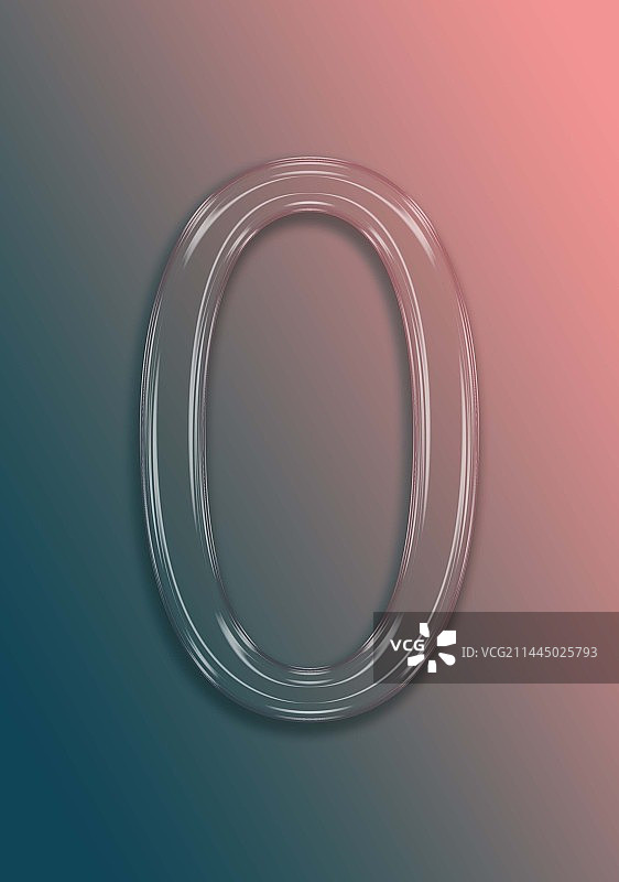 透明玻璃效果数字0渐变背景免扣素材图片素材