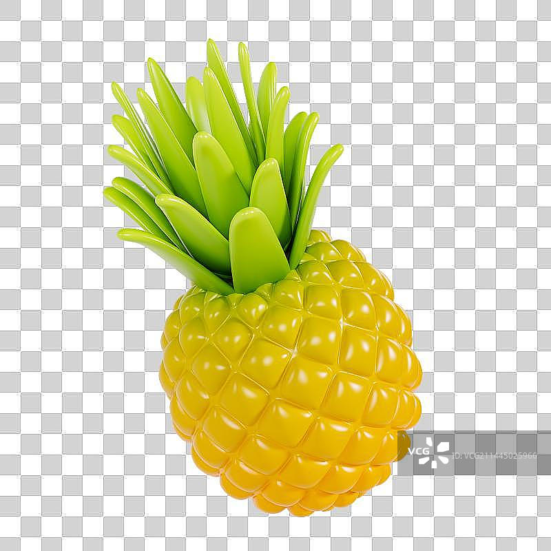 3D立体菠萝凤梨元素图片素材