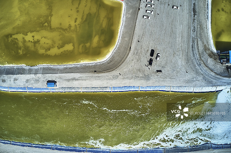 新疆若羌罗布泊钾盐厂航拍图片素材