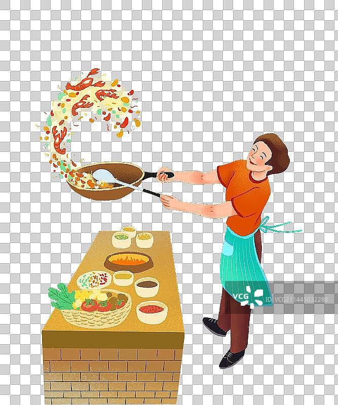 一个男人正在烹饪菜肴图片素材