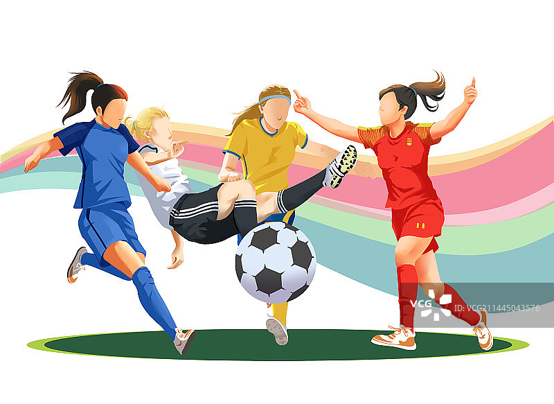 2023国际女子足球世界杯插画图片素材