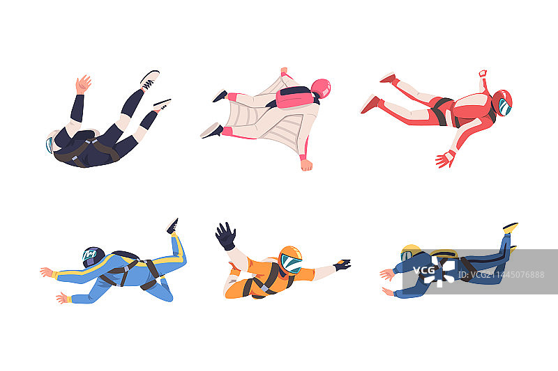 男人跳伞和自由落体图片素材