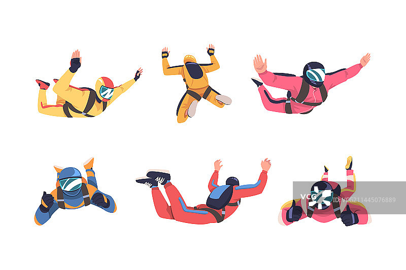 男人跳伞和自由落体图片素材