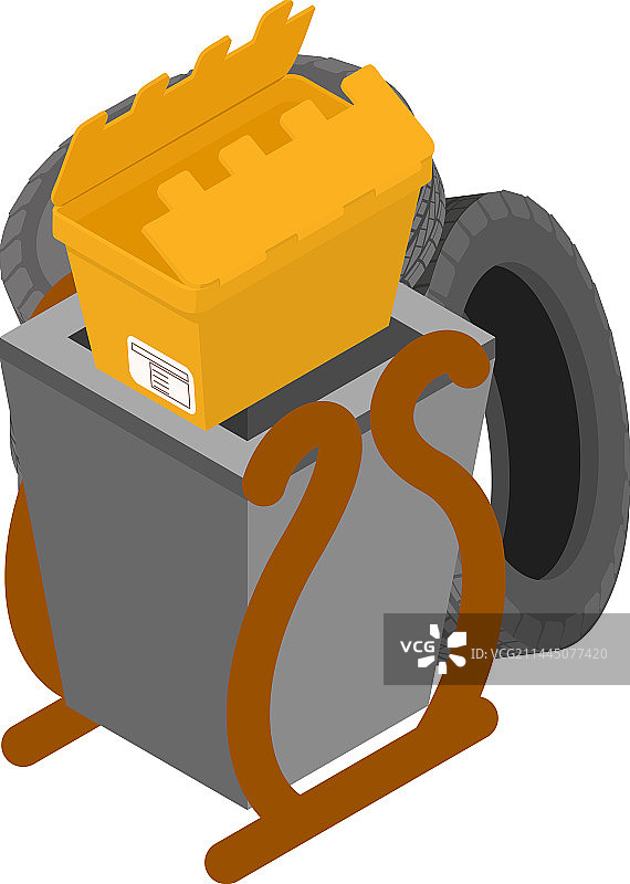 工业垃圾图标2.5D汽车轮胎图片素材