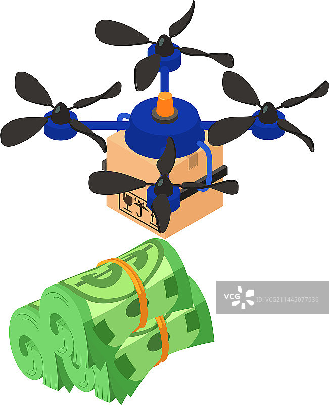 现代配送图标2.5D四轴飞行器图片素材
