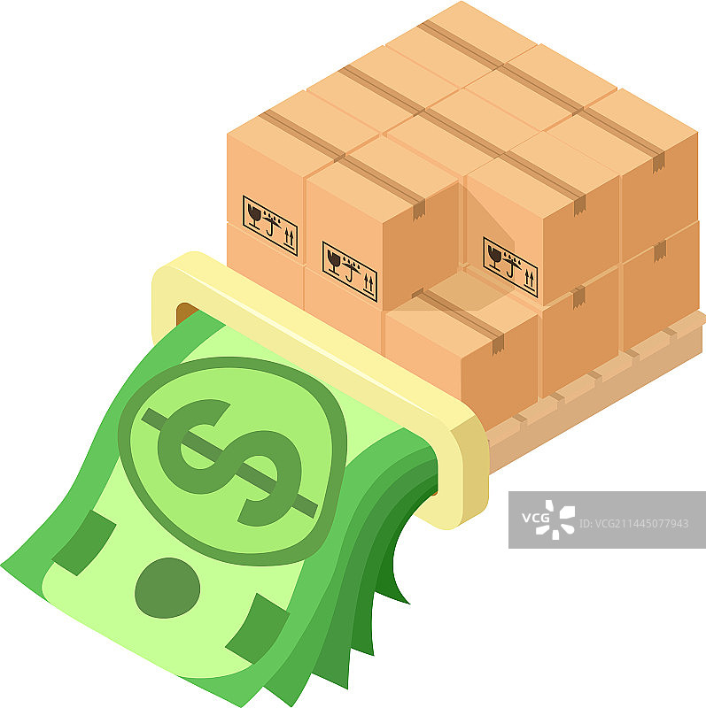 仓库物流等距包裹图标图片素材