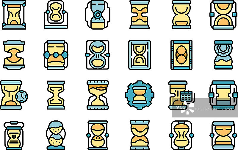 沙漏图标扁平化设计图片素材