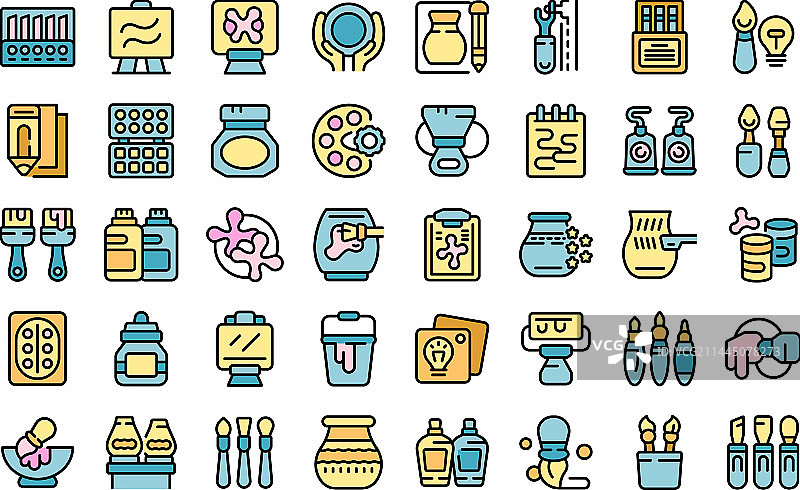 艺术工作室图标扁平化设计图片素材