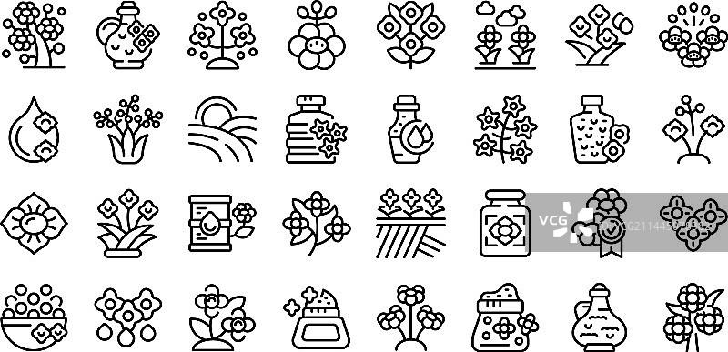 油菜籽图标集轮廓图片素材