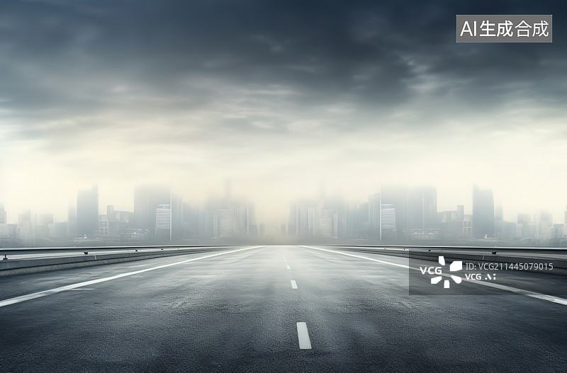 【AI数字艺术】城市道路图片素材