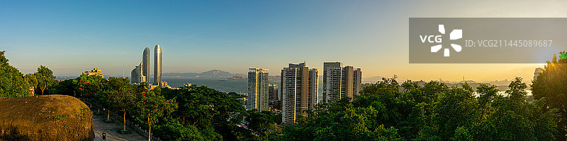 厦门夕阳全景图片素材