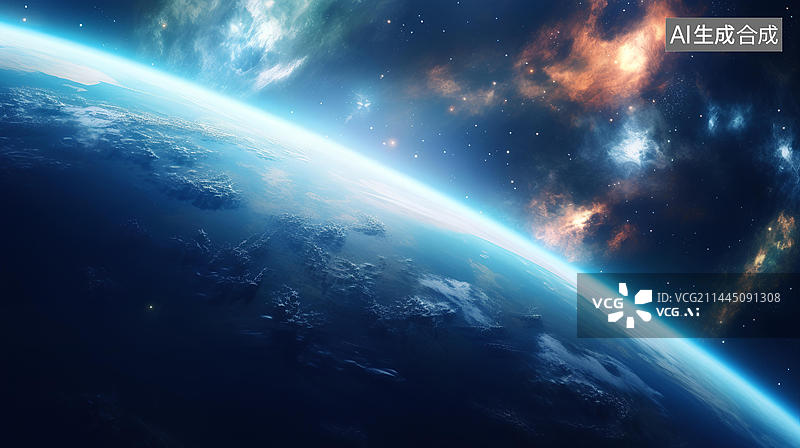 【AI数字艺术】震撼的宇宙星球科幻背景图片素材