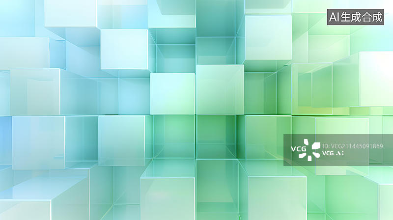 【AI数字艺术】未来几何体构成背景图片素材