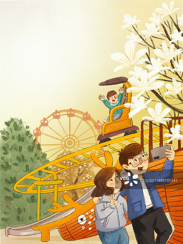 一家三口的幸福生活图片素材