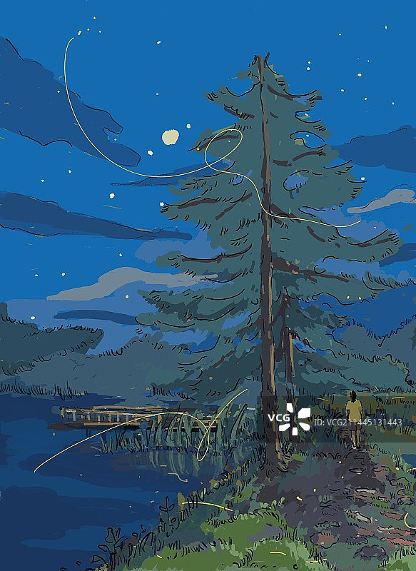 治愈系插画图片素材