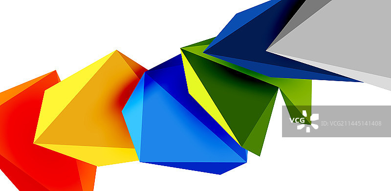 3d低多边形三角形设计元素图片素材