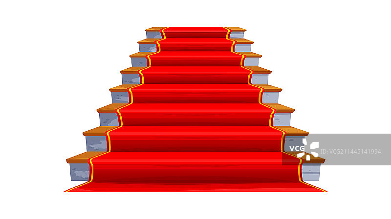 铺着红色地毯的木制城堡楼梯图片素材