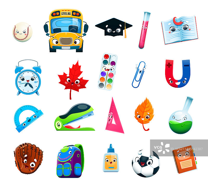 儿童学校教育卡通项目人物套装图片素材