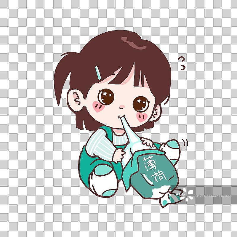 吃薄荷糖的女孩图片素材