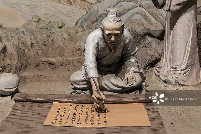 北京中国园林博物馆：兰亭修禊（东晋王羲之和当时名士孙绰、谢安等41人，为过”修禊日“宴集于绍兴兰亭）图片素材