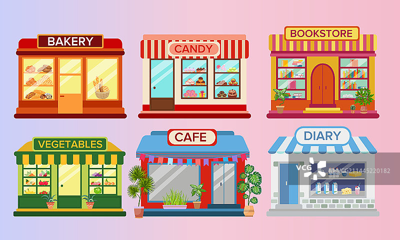 商店咖啡馆外部场景图片素材