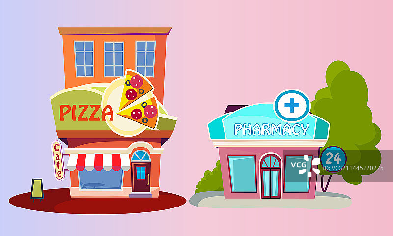 商店咖啡馆外部场景图片素材