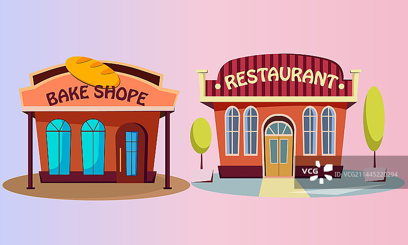 商店咖啡馆外部场景图片素材