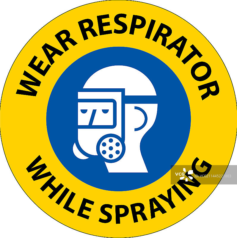 喷涂时小心佩戴呼吸器标志图片素材