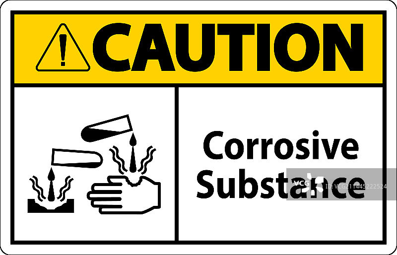 注意腐蚀性物质标志图片素材