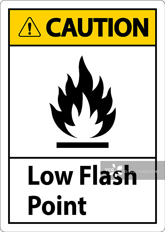 白色背景上的低闪光警告标志图片素材