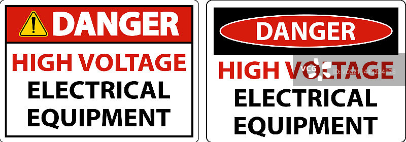 白色背景上的高压设备标志图片素材