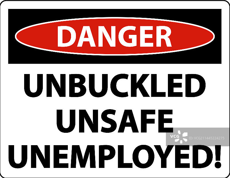 白色背景上未系安全带的危险标志图片素材