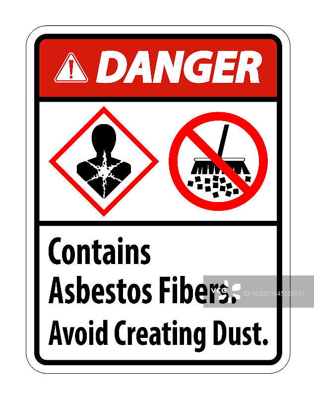 含石棉纤维危险标签图片素材