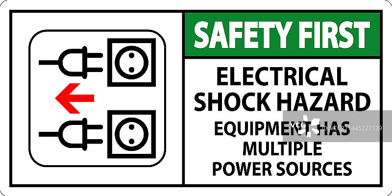 安全第一标志：当心触电危险图片素材