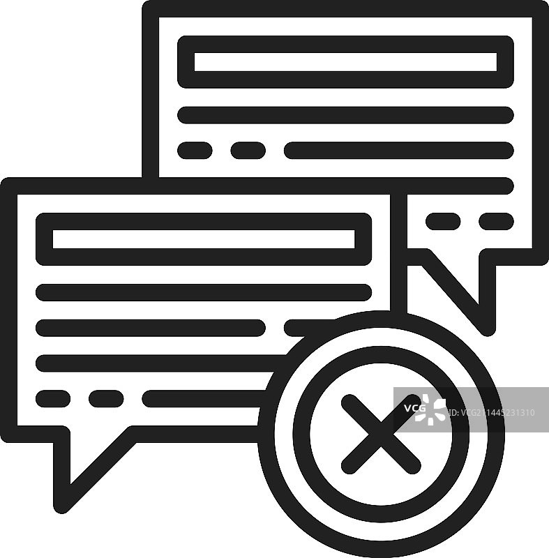 被拒绝的对话气泡图标图片素材