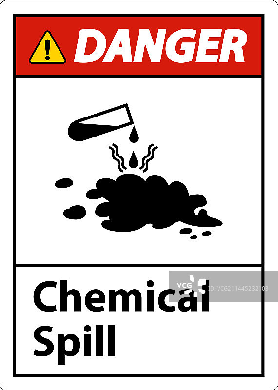 白色背景上的危险化学品泄漏标志图片素材