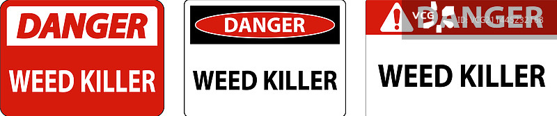 白色背景上的除草剂危险标志图片素材