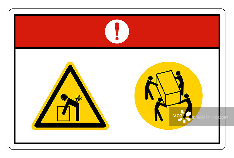 小心起重危险，请四人抬图片素材